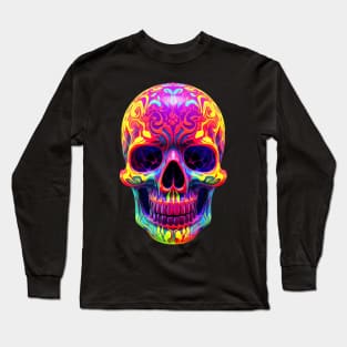 Trippy Sugar Skull Long Sleeve T-Shirt